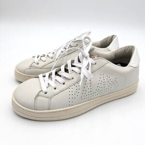 P448 John Low Top Sneakers Shoes Lace-Up Women's White/Gray Size US6.5 EU37